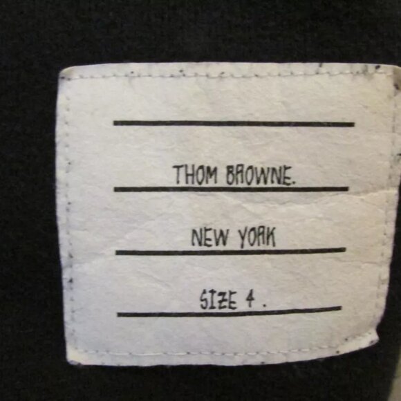 Thom Browne Navy Classic 4-Bar stripe Loopback Sweatshirts Size 4 L/XL - Picture 4 of 11